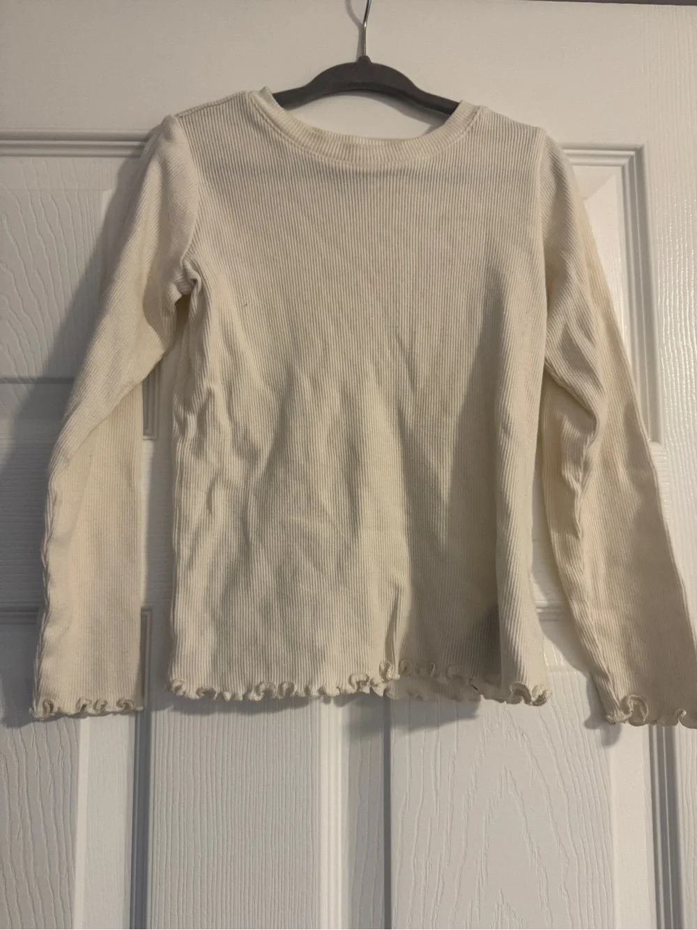Baby Gap Cream Ribbed Long-Sleeve Top